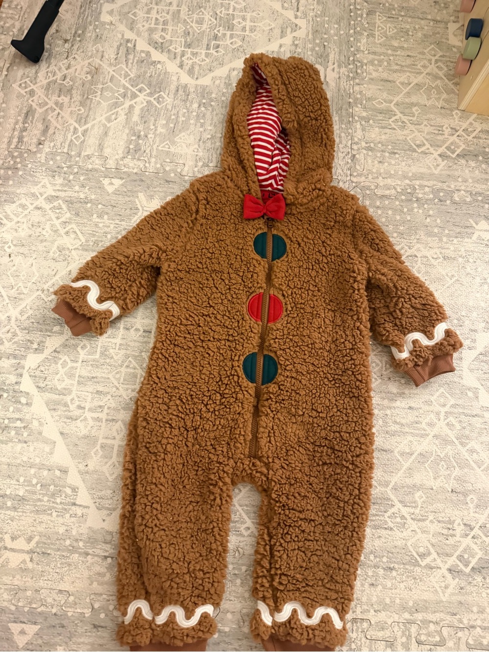 Little Sleepies Brown Gingerbread Sherpa One-Piece with Hood